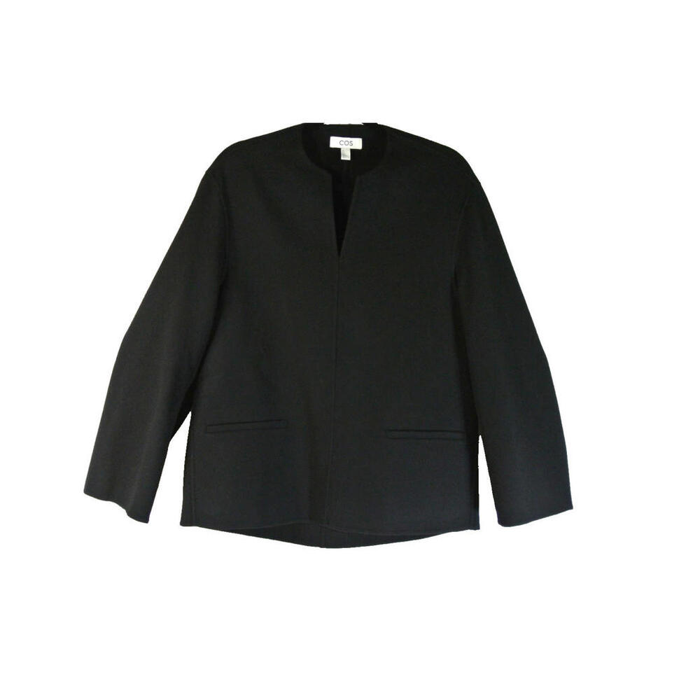NEW, COS Double-Faced Wool Blouse in Black Size 4 #W128 - Picture 6 of 11